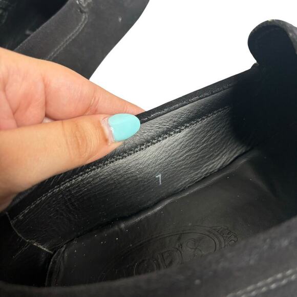 Tod's Suede Driving Loafer Shoes Black Size 7 - Picture 7 of 7